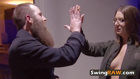 Married guy with huge tits & cum