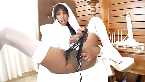 She's first time with a friend