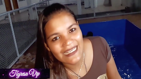 Showering and cum shot in her mouth